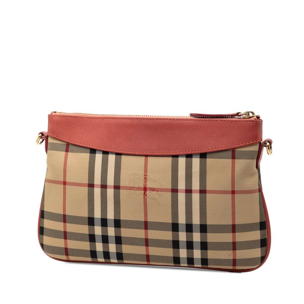Burberry Haymarket Check Canvas Peyton Crossbody Beige Very good - Back View