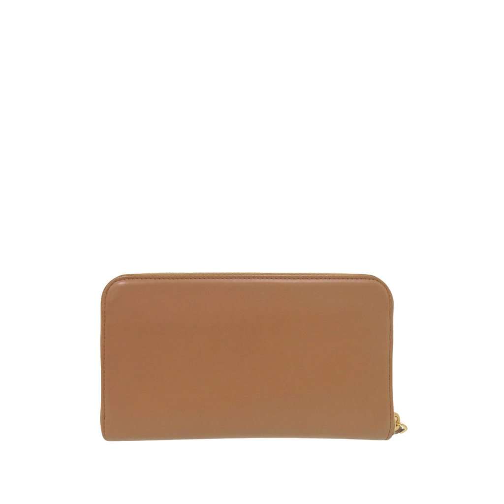 Prada Leather Zip Around Wallet Brown Leather Very good condition - Back View