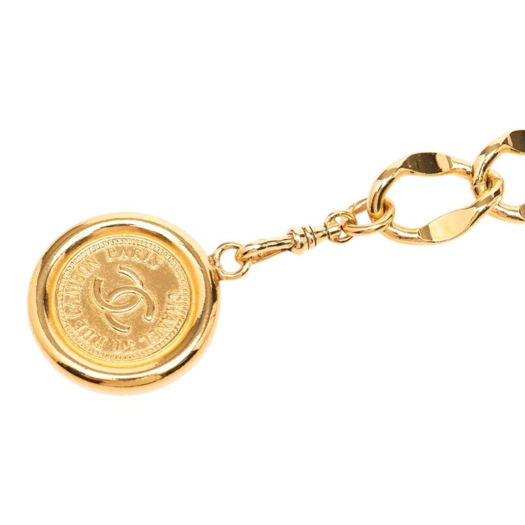 Chanel CC Gold Plated 31 Rue Cambon Medallion Chain Belt Gold Metal Very good - Back View