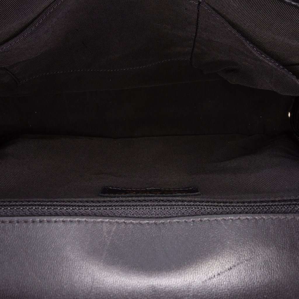 Chanel Large Quilted Patent Boy Flap Black Leather Very good - Model View