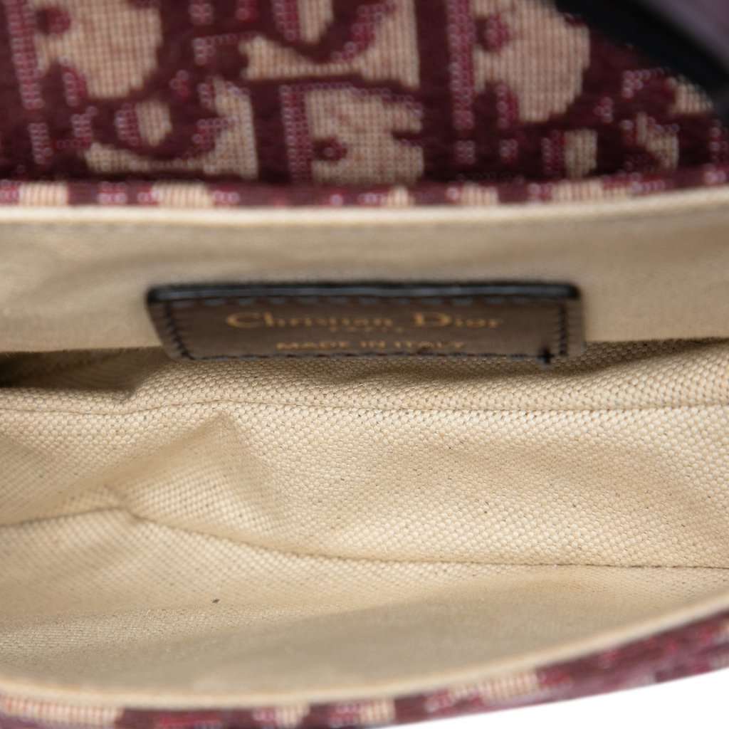 Dior Mini Oblique Canvas Saddle Bag Red Very good condition - Model View