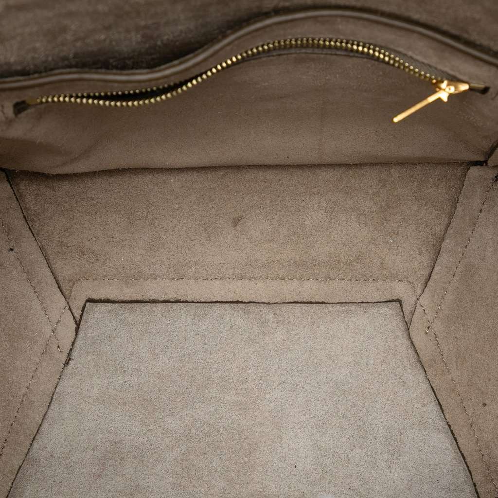 Celine Small Soft Grained Calfskin Seau Sangle Bucket Bag Brown Leather Very good condition - Model View