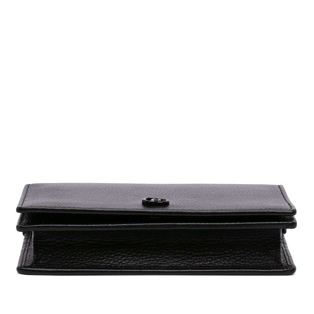 Gucci GG Marmont Calfskin Monochrome Wallet On Chain Black Leather Very good condition - Inside View