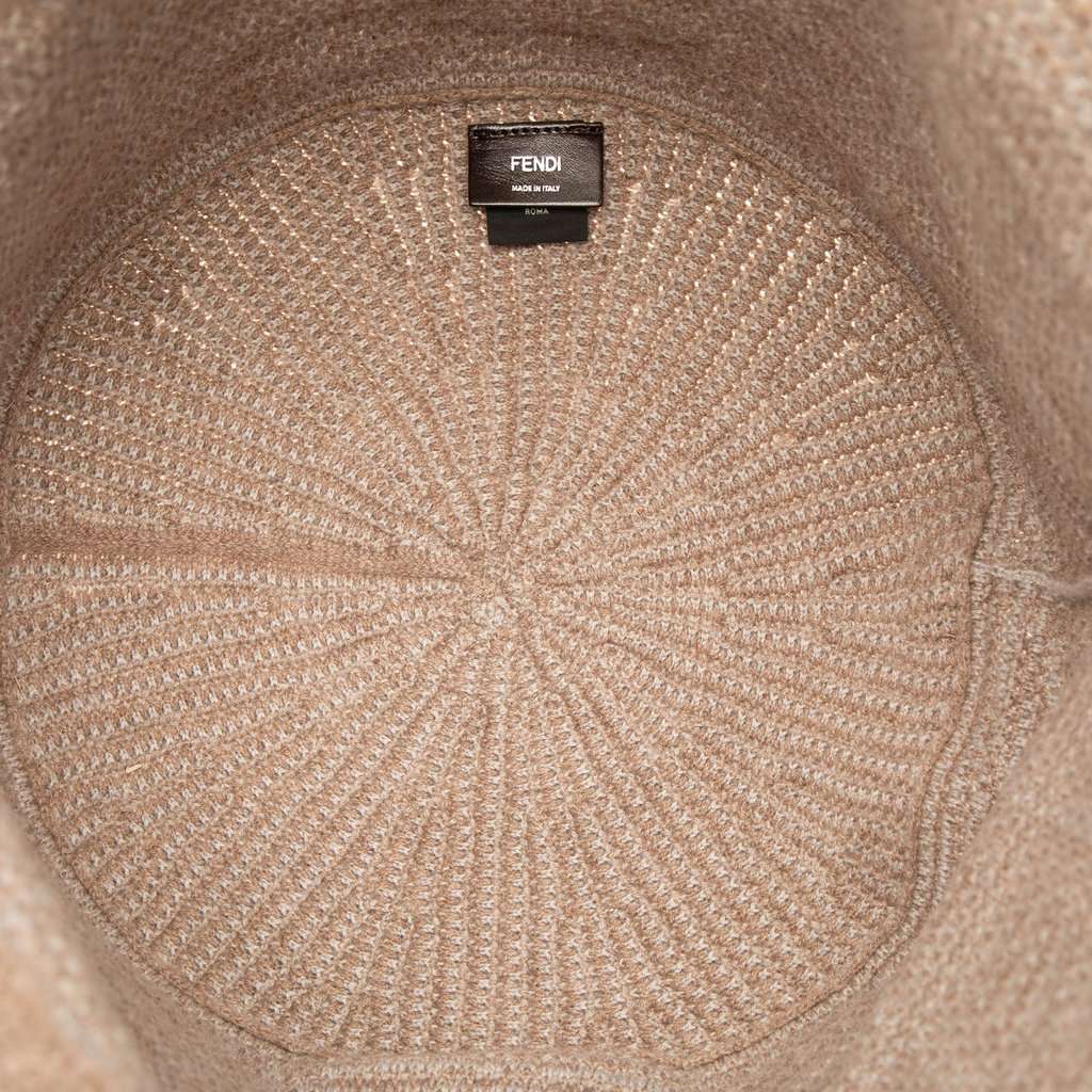 Fendi Zucca Cashmere Shopper Tote Beige Very good - Model View