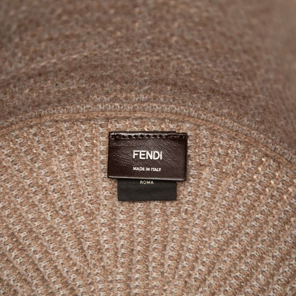 Fendi Zucca Cashmere Shopper Tote Beige Very good - Box View