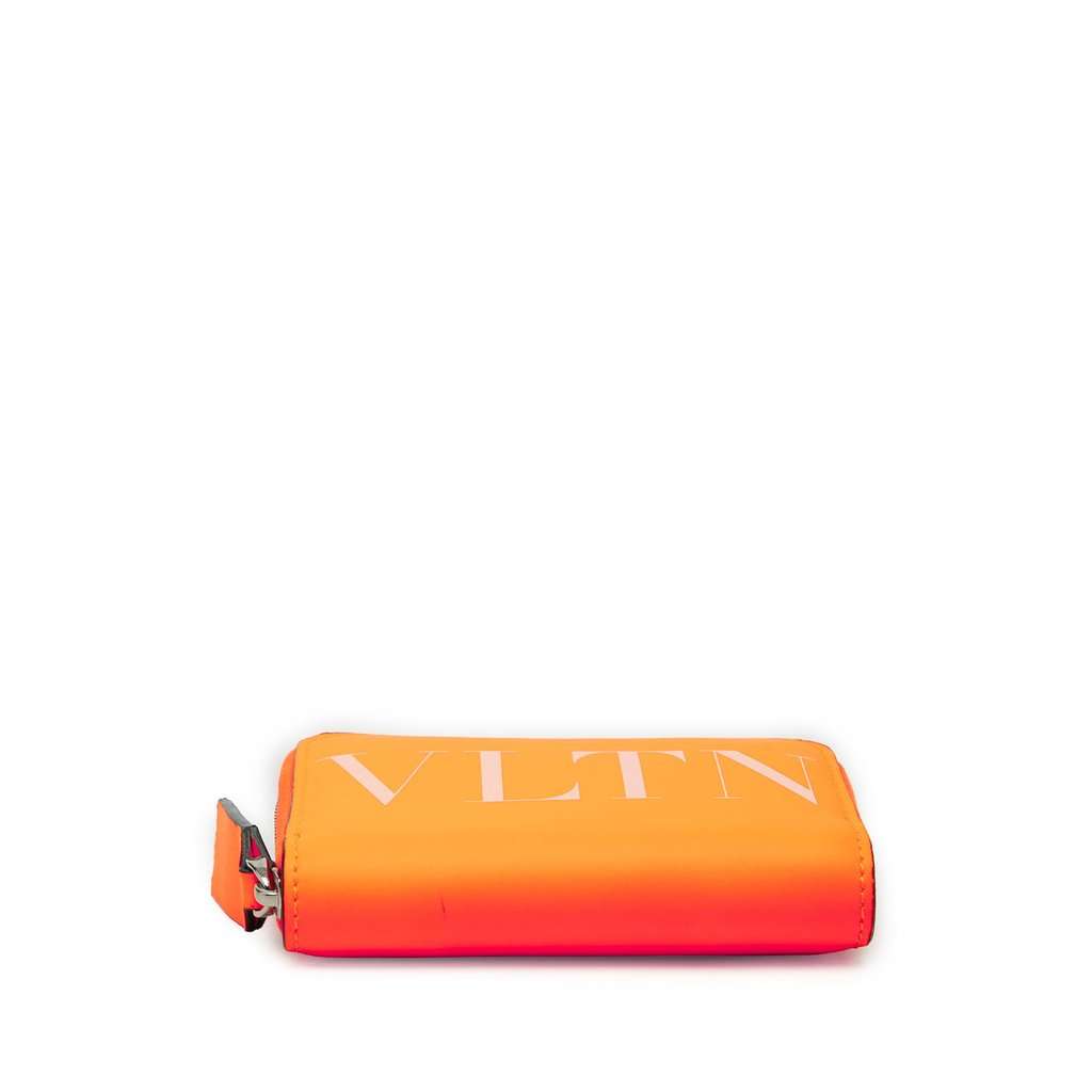 Valentino Calfskin VLTN Wallet with Neck Strap Orange Leather Very good condition - Inside View