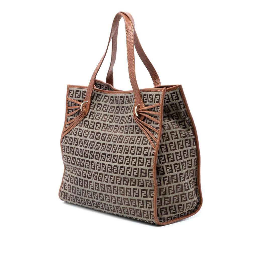 Fendi Zucchino Canvas Tote Brown Very good condition - Back View