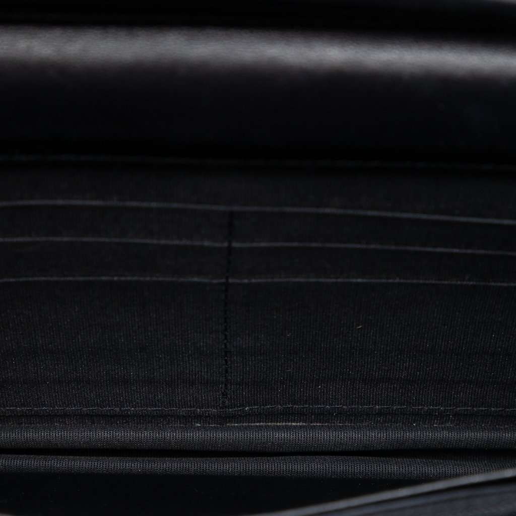 Chanel Quilted Lambskin Boy Wallet On Chain Black Leather Very good condition - Box View
