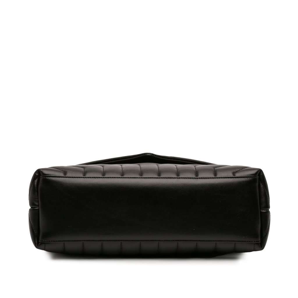 Saint Laurent Medium Matelasse Calfskin Monogram Monochrome LouLou Shoulder Bag Black Leather Very good condition - Inside View