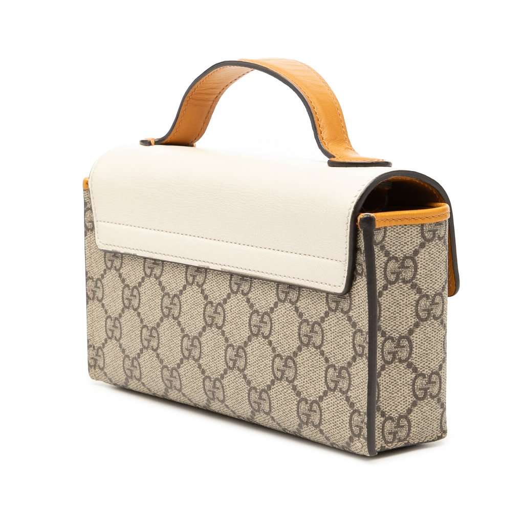 Gucci Mini GG Supreme Padlock Satchel Beige Very good - Back View