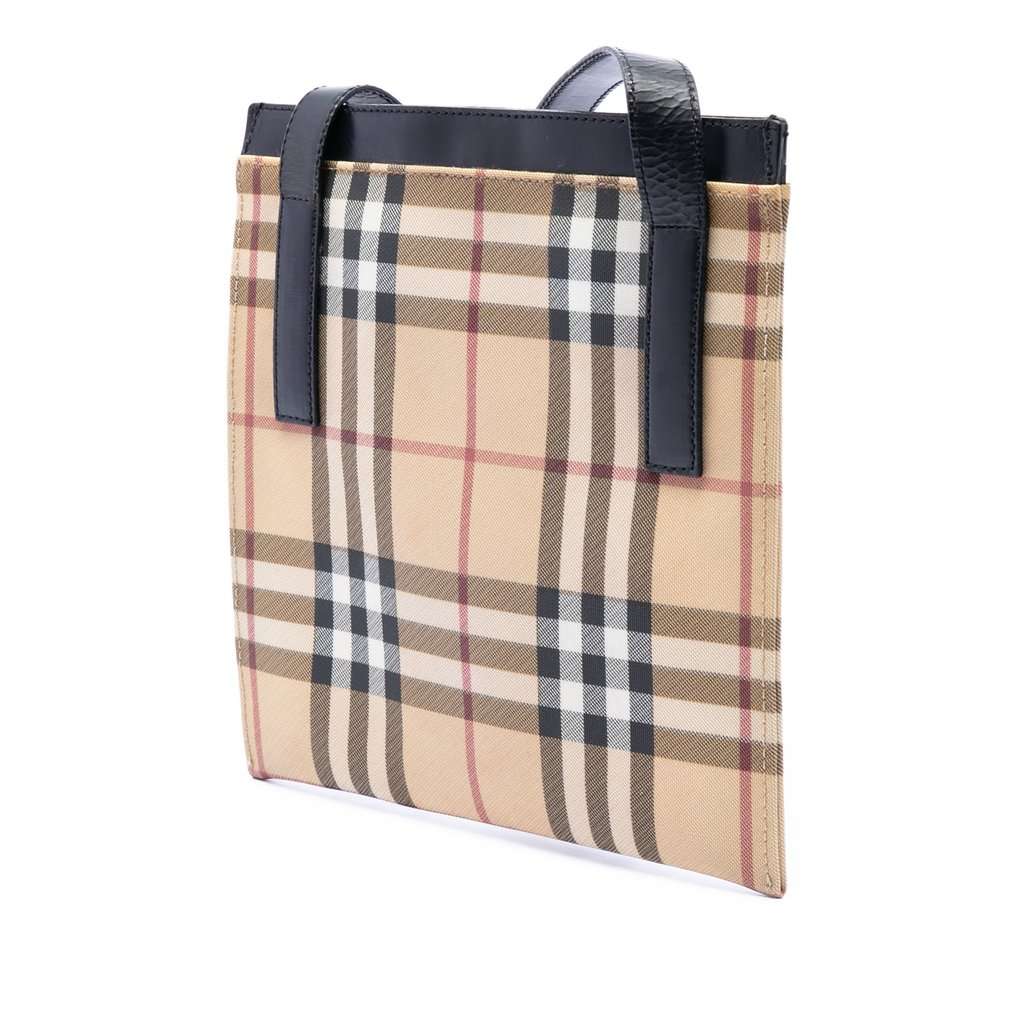 Burberry House Check Coated Canvas Crossbody Beige Very good - Back View