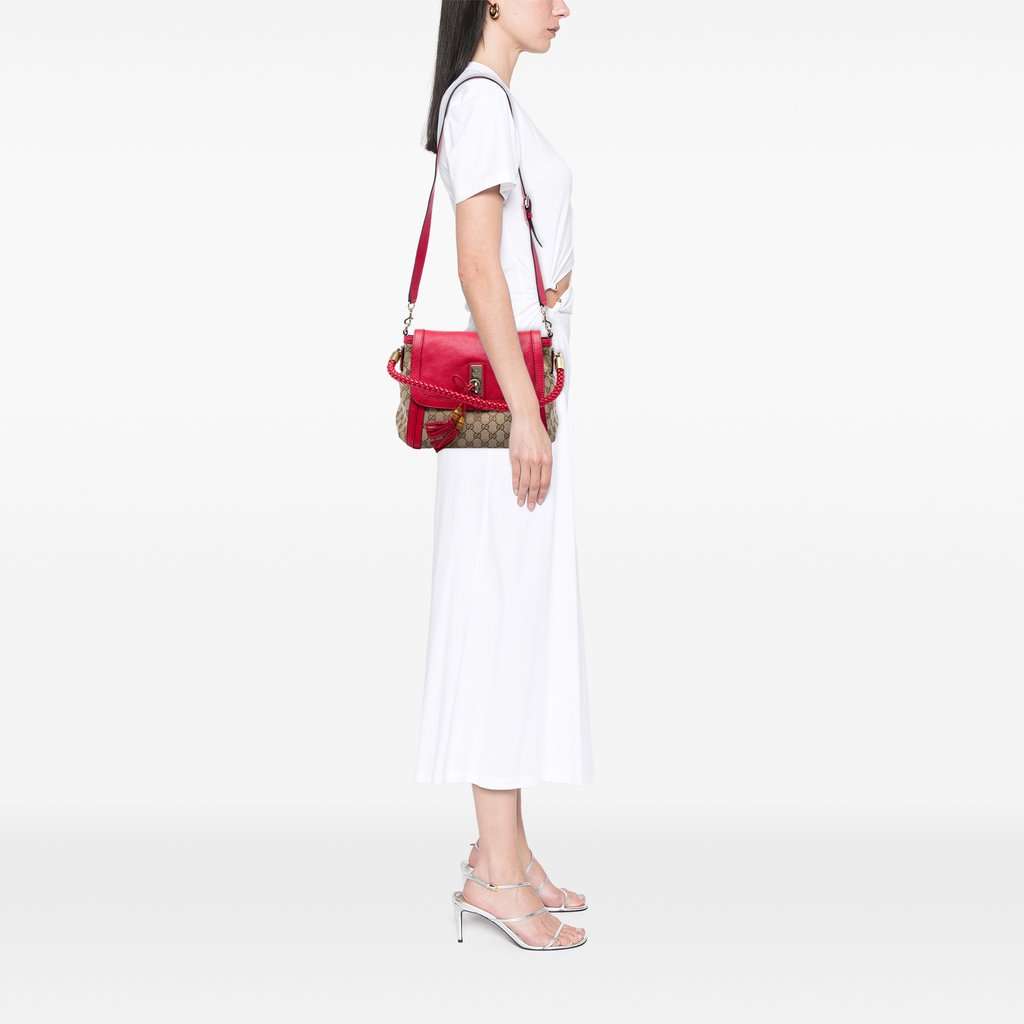 Gucci GG Canvas Bella Flap Satchel Beige Very good - Box View