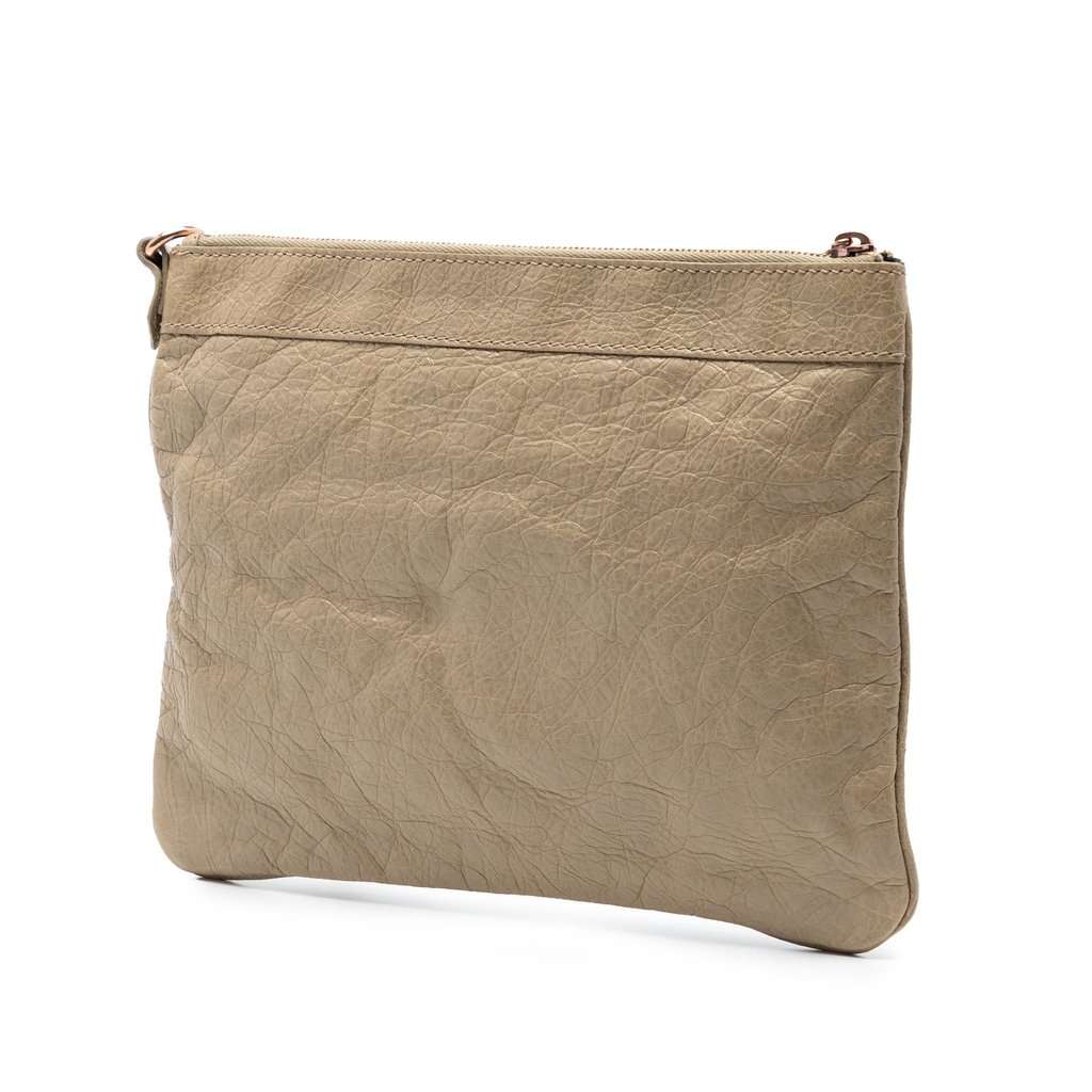 Balenciaga Lambskin Motocross Giant 12 Clutch Beige Leather Very good condition - Back View