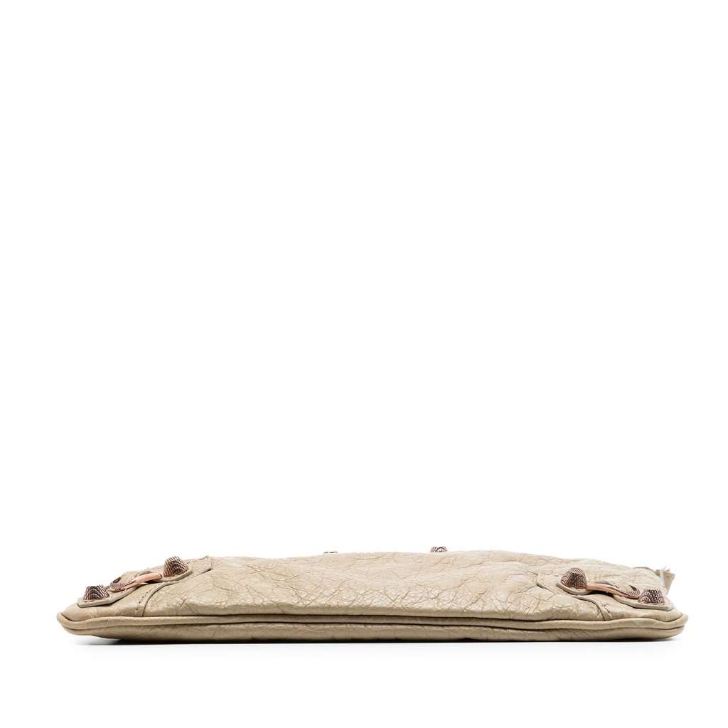 Balenciaga Lambskin Motocross Giant 12 Clutch Beige Leather Very good condition - Inside View