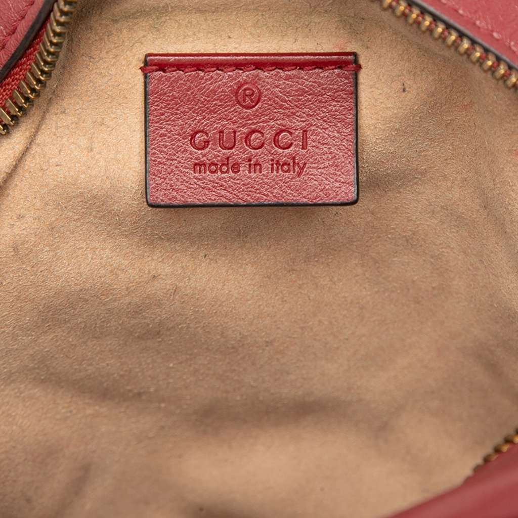 Gucci Mini GG Marmont Matelasse Leather Round Crossbody Red Leather Very good - Box View