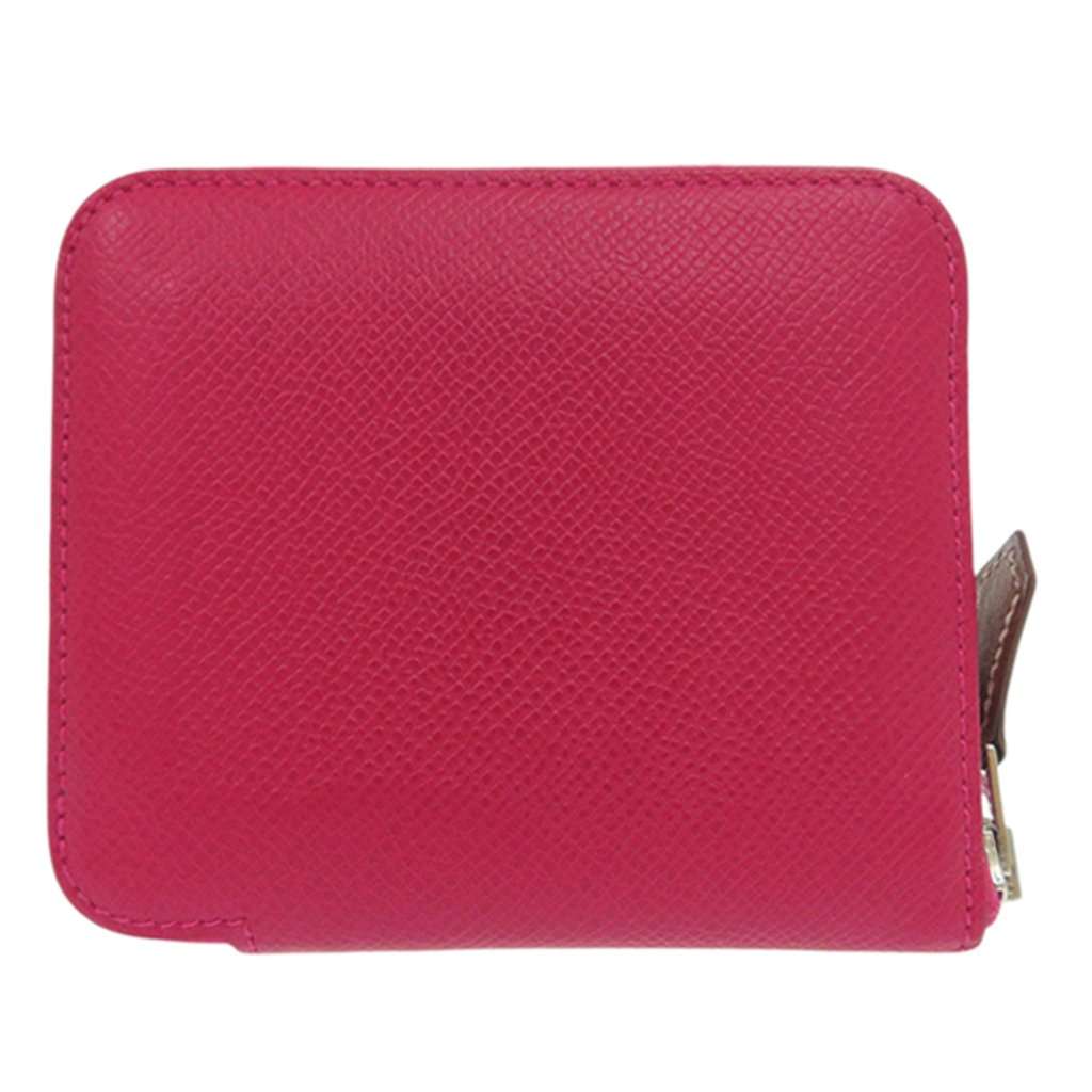 Hermès Epsom Silk in Compact Wallet Pink Leather Very good - Back View