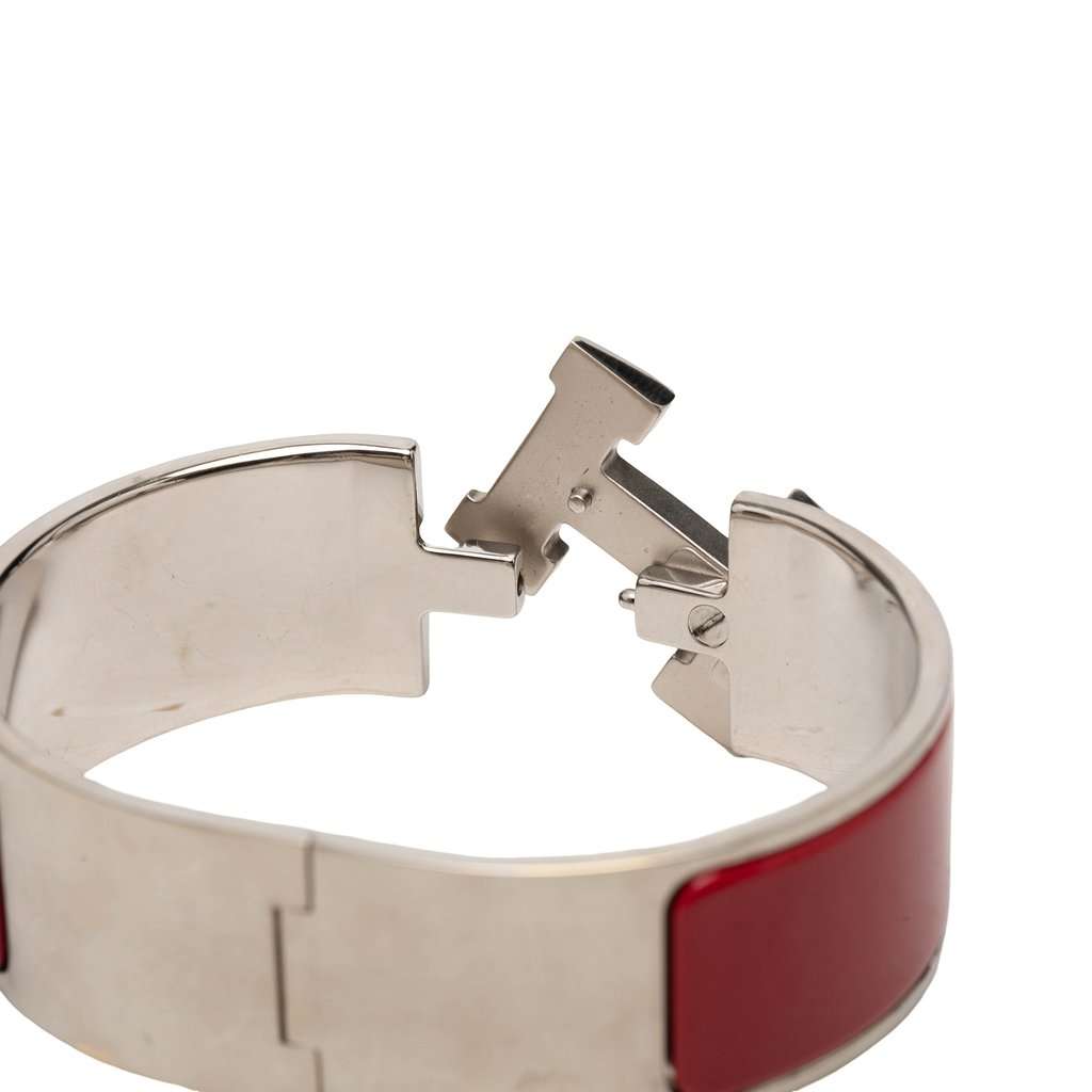 Hermès Wide Enamel Clic Clac H Bracelet GM Red Very good condition - Model View