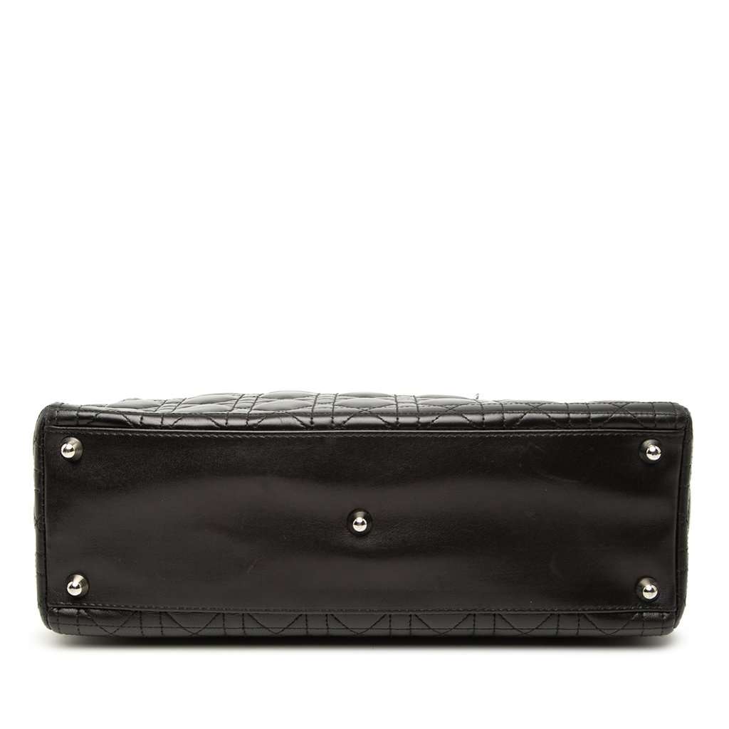 Dior Large Lambskin Cannage Lady Dior Black Leather Very good - Inside View