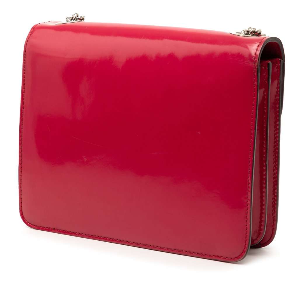 Gucci Small Polished Calfskin Interlocking G Dollar Crossbody Red Leather Very good condition - Back View