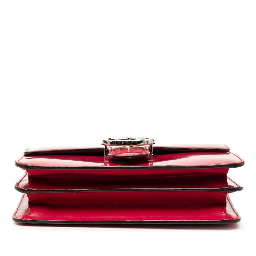 Gucci Small Polished Calfskin Interlocking G Dollar Crossbody Red Leather Very good condition - Inside View