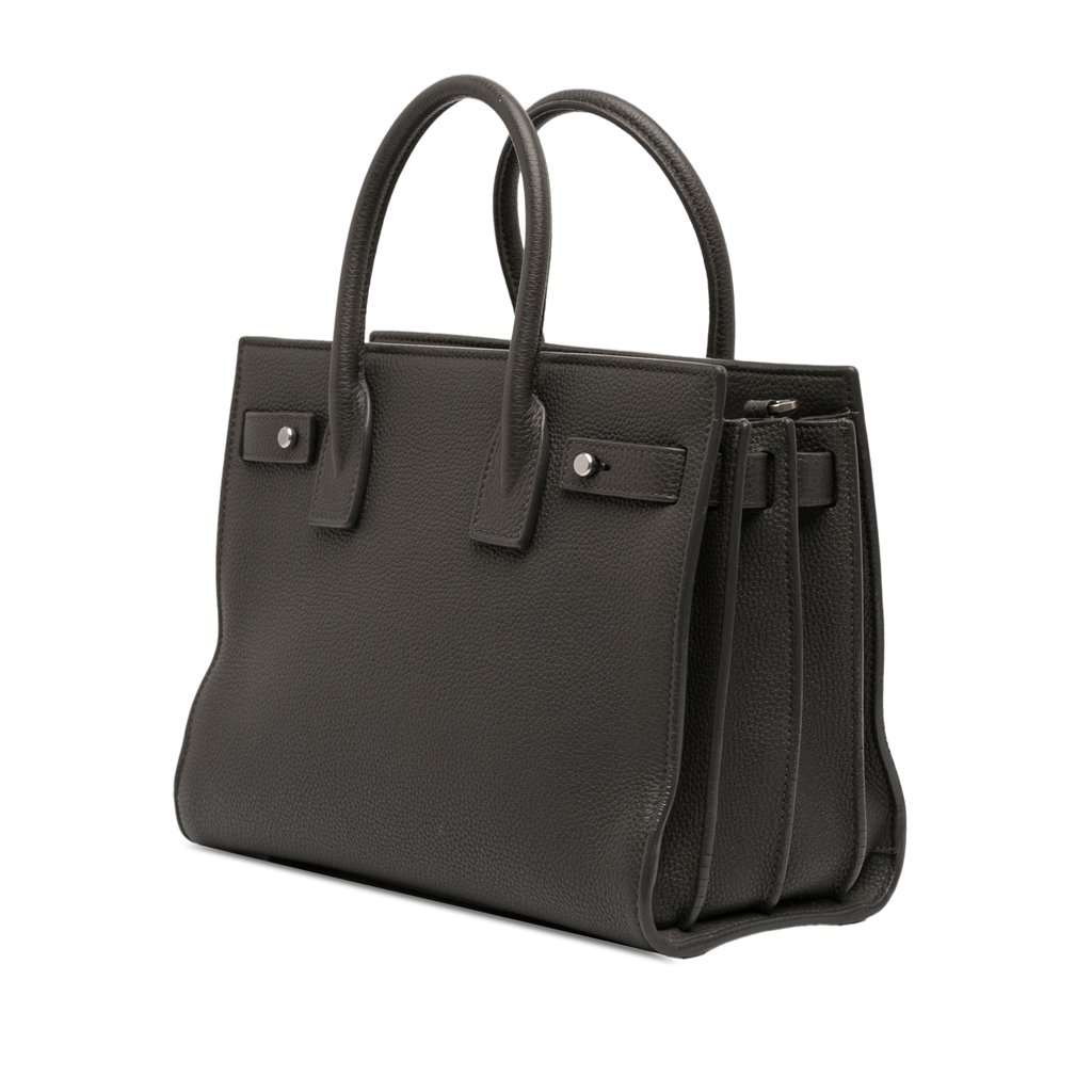 Saint Laurent Baby Grained Calfskin Sac de Jour Satchel Brown Leather Good - Back View