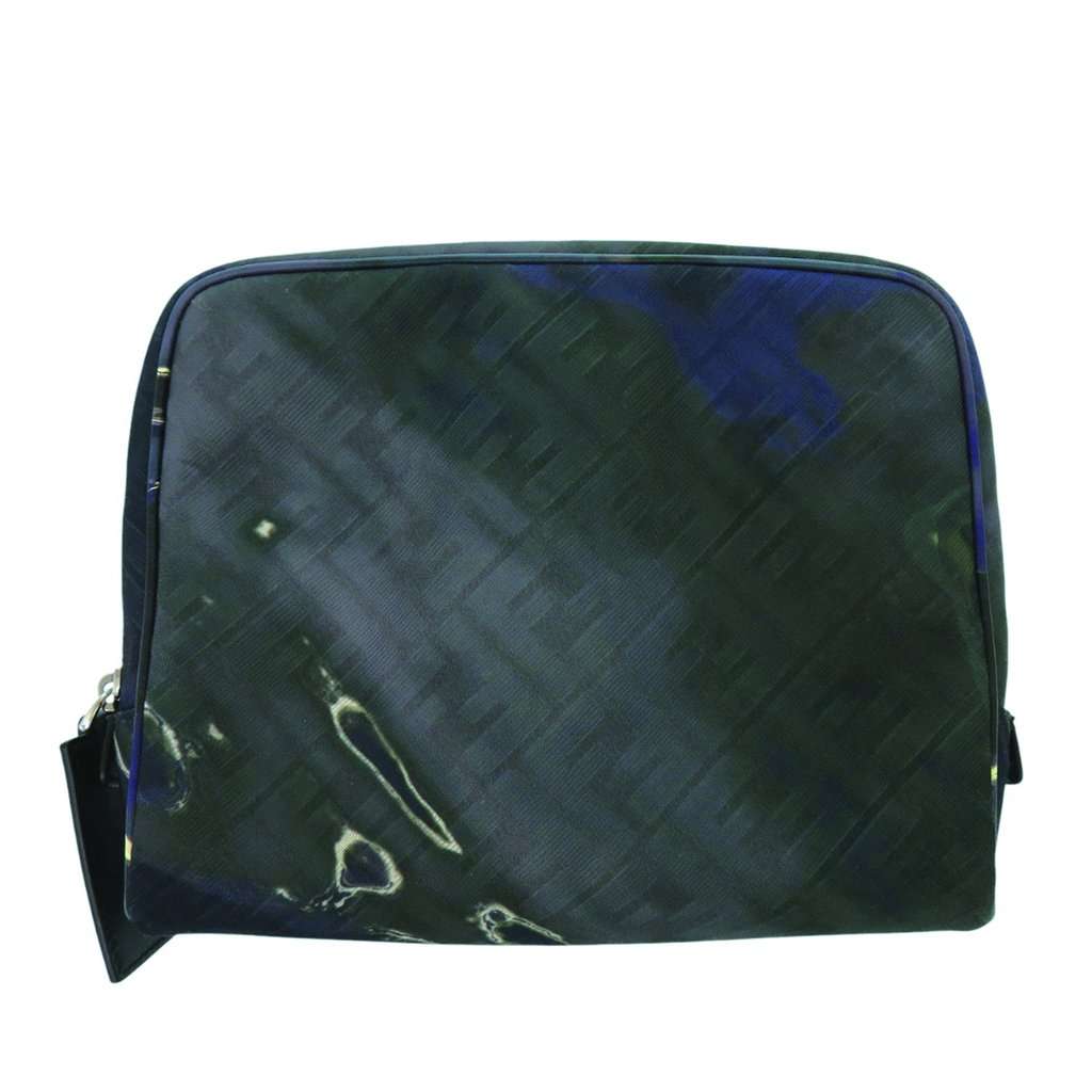Fendi Zucca Gradient Canvas FF 1974 Toiletry Case Blue Very good - Front View