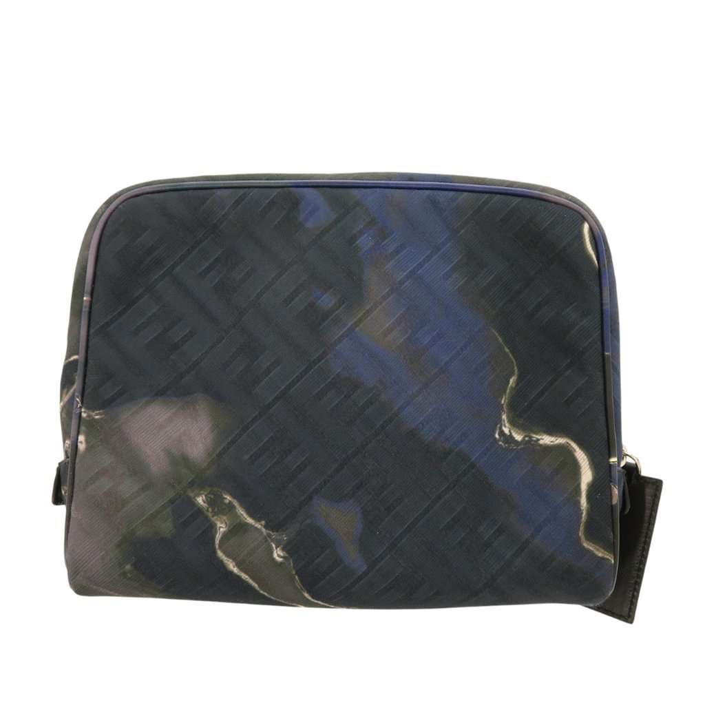 Fendi Zucca Gradient Canvas FF 1974 Toiletry Case Blue Very good - Back View