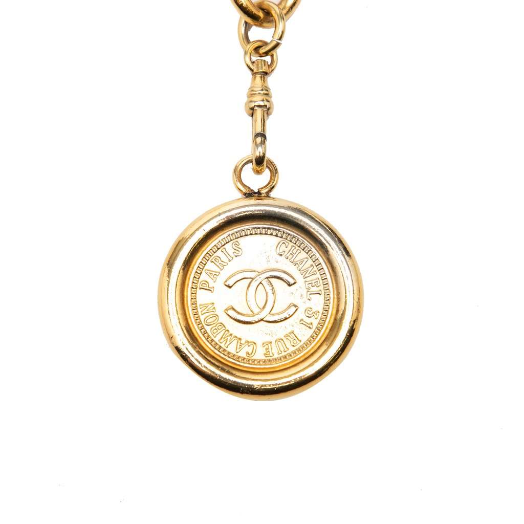 Chanel CC Gold Plated Medallion Chain Belt Gold Metal Very good - Back View