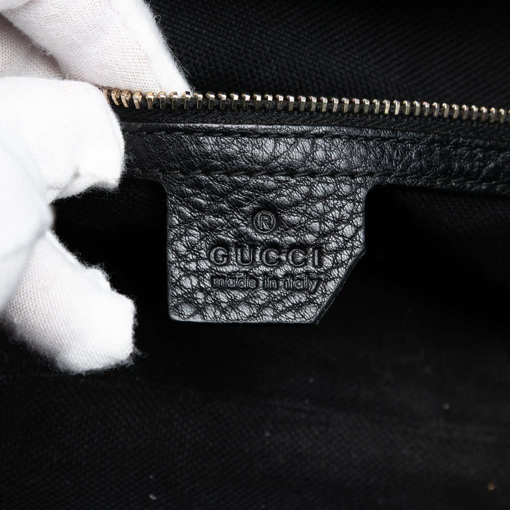 Gucci Tall Leather Bamboo Shopper Tote Black Leather Very good condition - Box View