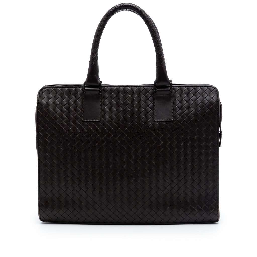 Bottega Veneta Nappa Intrecciato Business Bag Brown Leather Very good condition - Front View