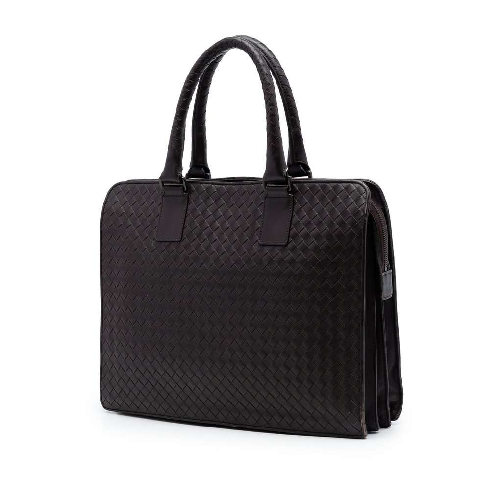 Bottega Veneta Nappa Intrecciato Business Bag Brown Leather Very good condition - Back View