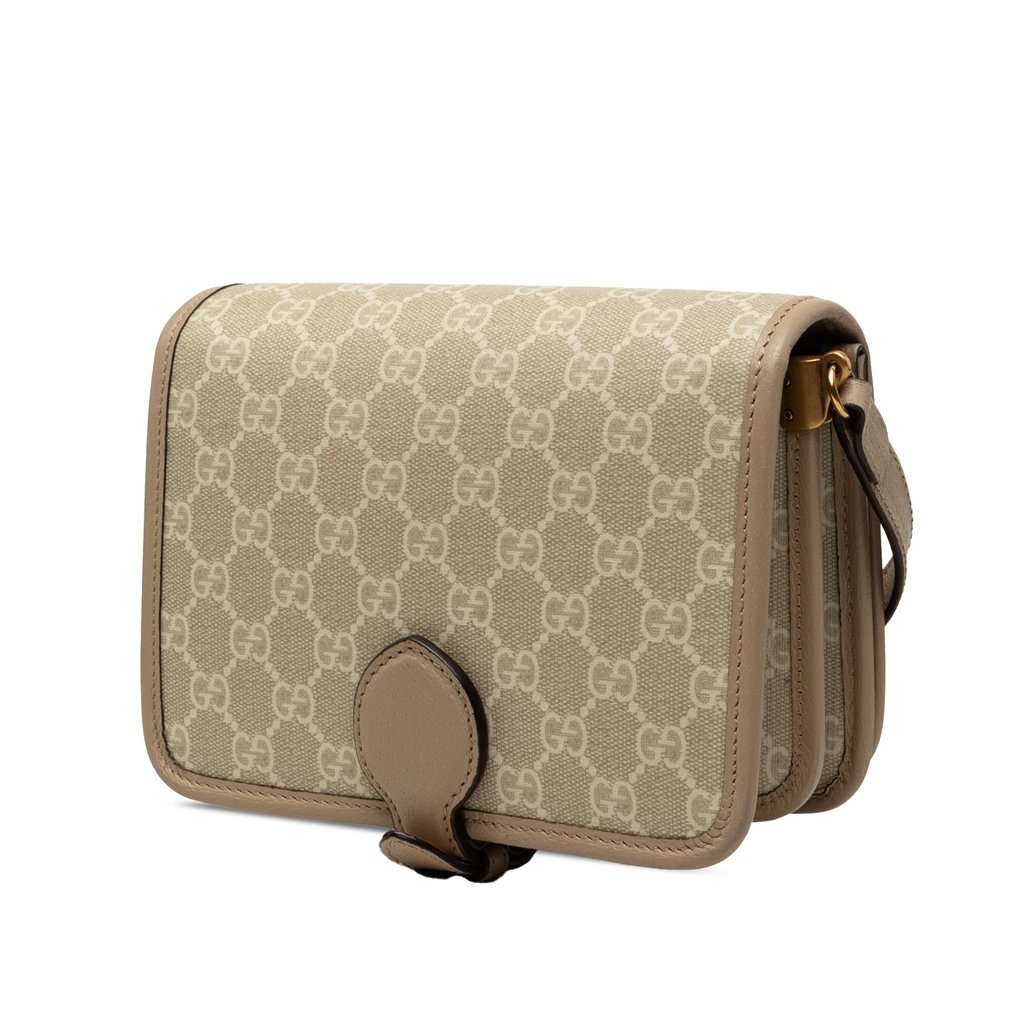 Gucci Mini GG Supreme Interlocking G Crossbody Beige Very good - Back View