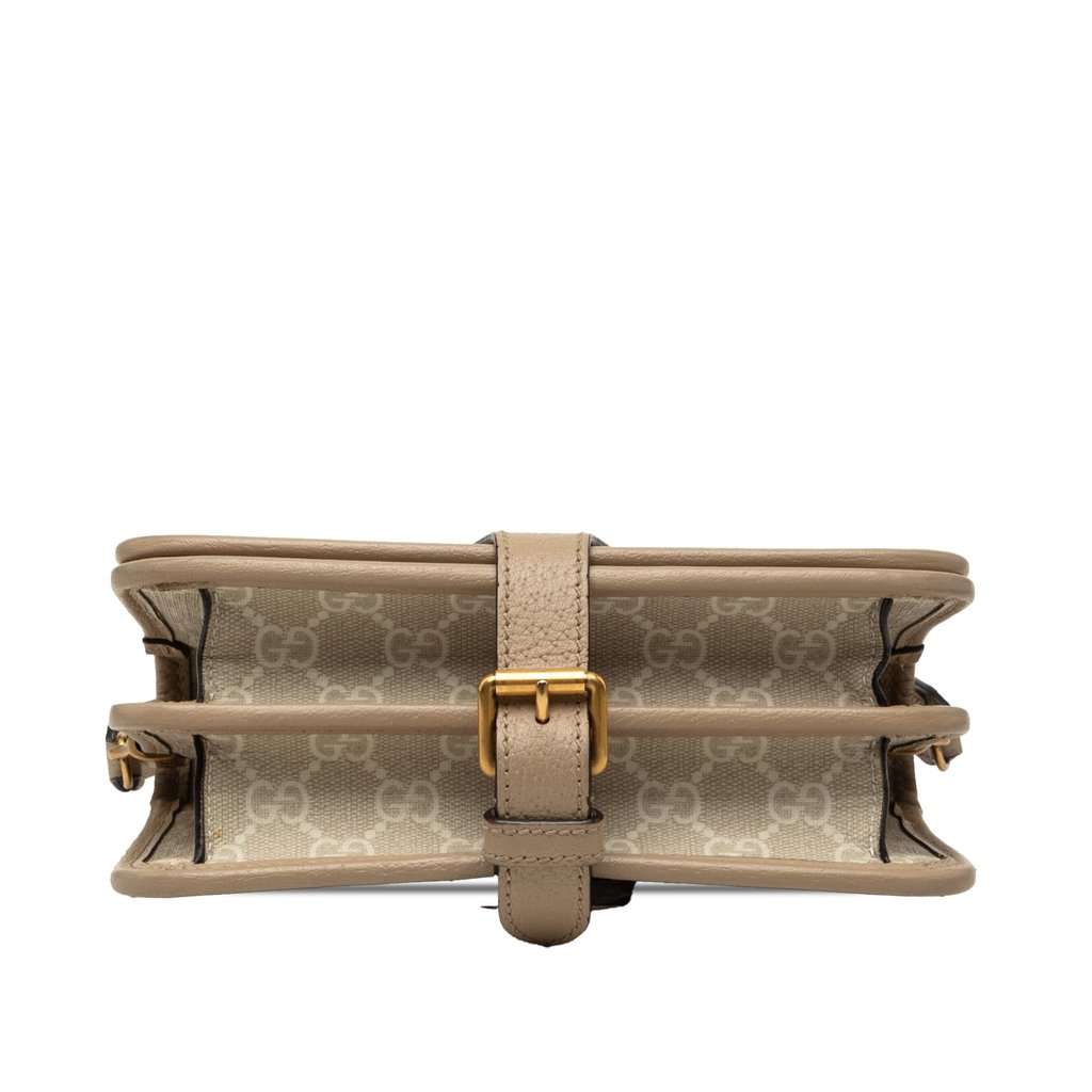 Gucci Mini GG Supreme Interlocking G Crossbody Beige Very good - Inside View