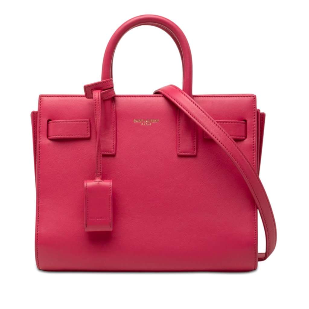 Saint Laurent Nano Leather Sac De Jour Satchel Pink Leather Very good - Front View