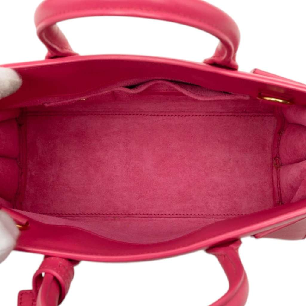 Saint Laurent Nano Leather Sac De Jour Satchel Pink Leather Very good - Model View