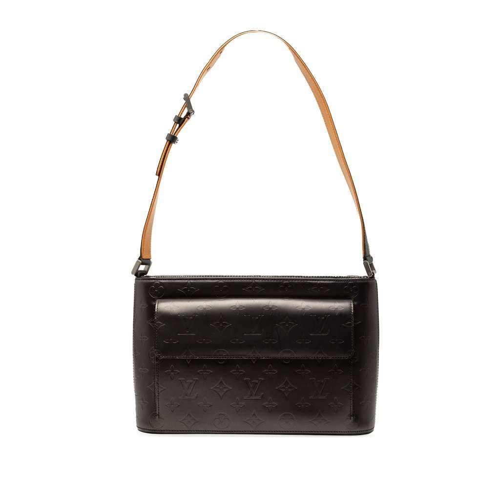 Louis Vuitton Monogram Mat Alston Black Leather Very good condition - Front View