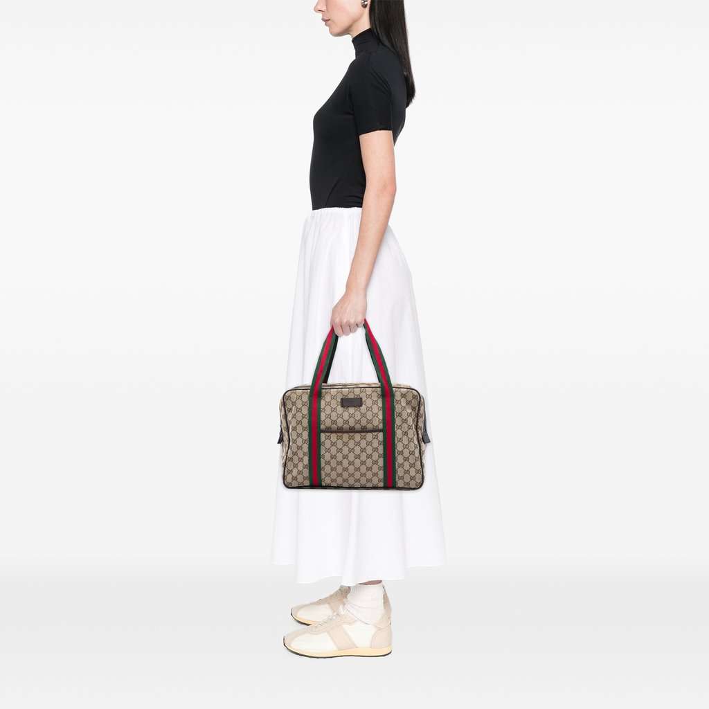 Gucci GG Canvas Web Business Bag Beige Very good - Box View
