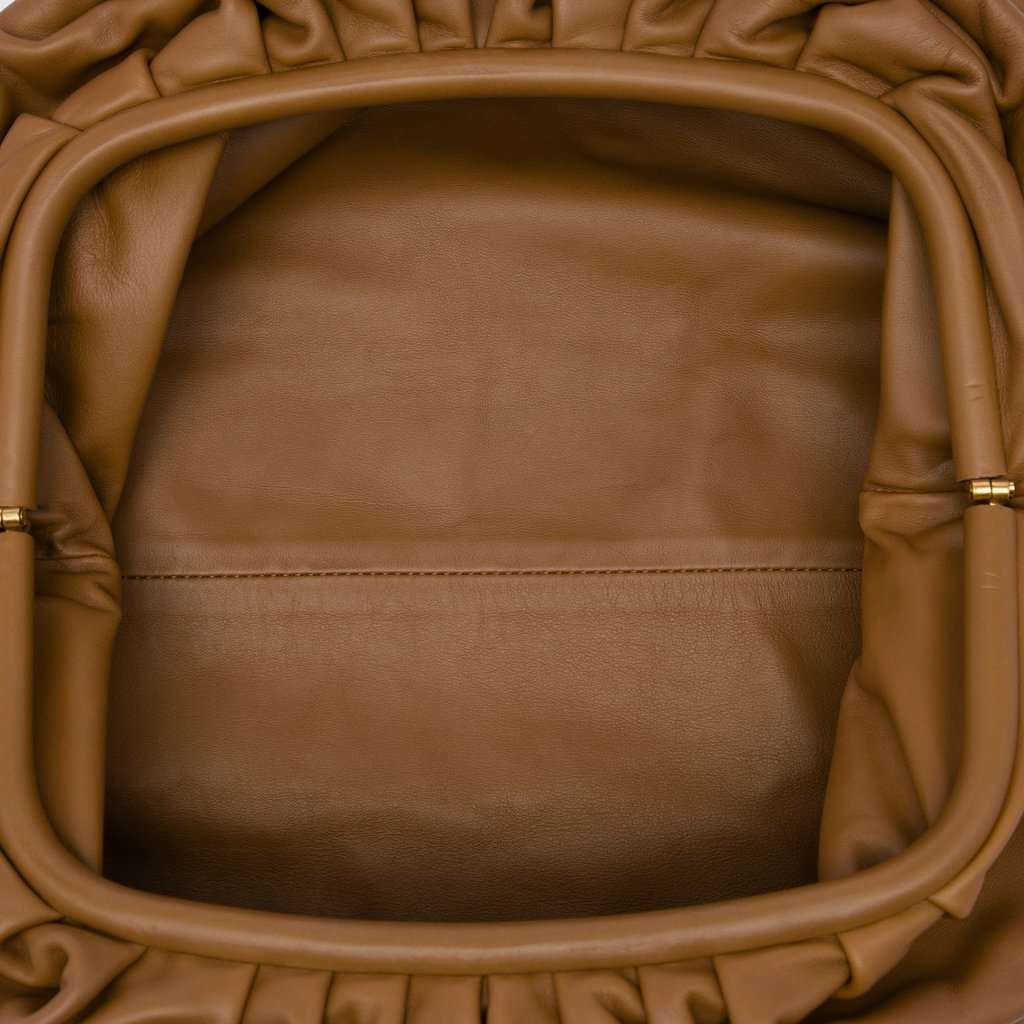Bottega Veneta Lambskin The Pouch Brown Leather Very good condition - Model View