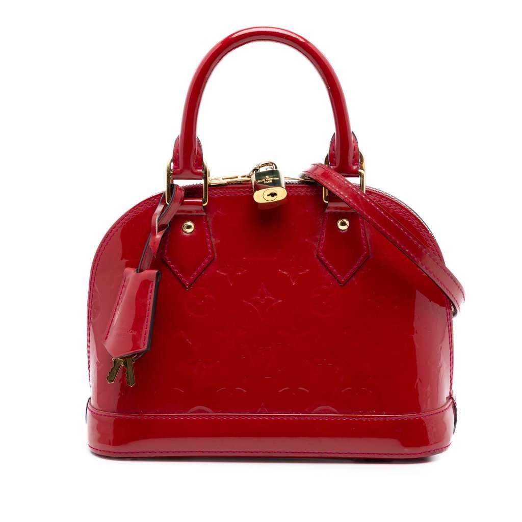 Louis Vuitton Monogram Vernis Alma BB Red Leather Very good - Front View