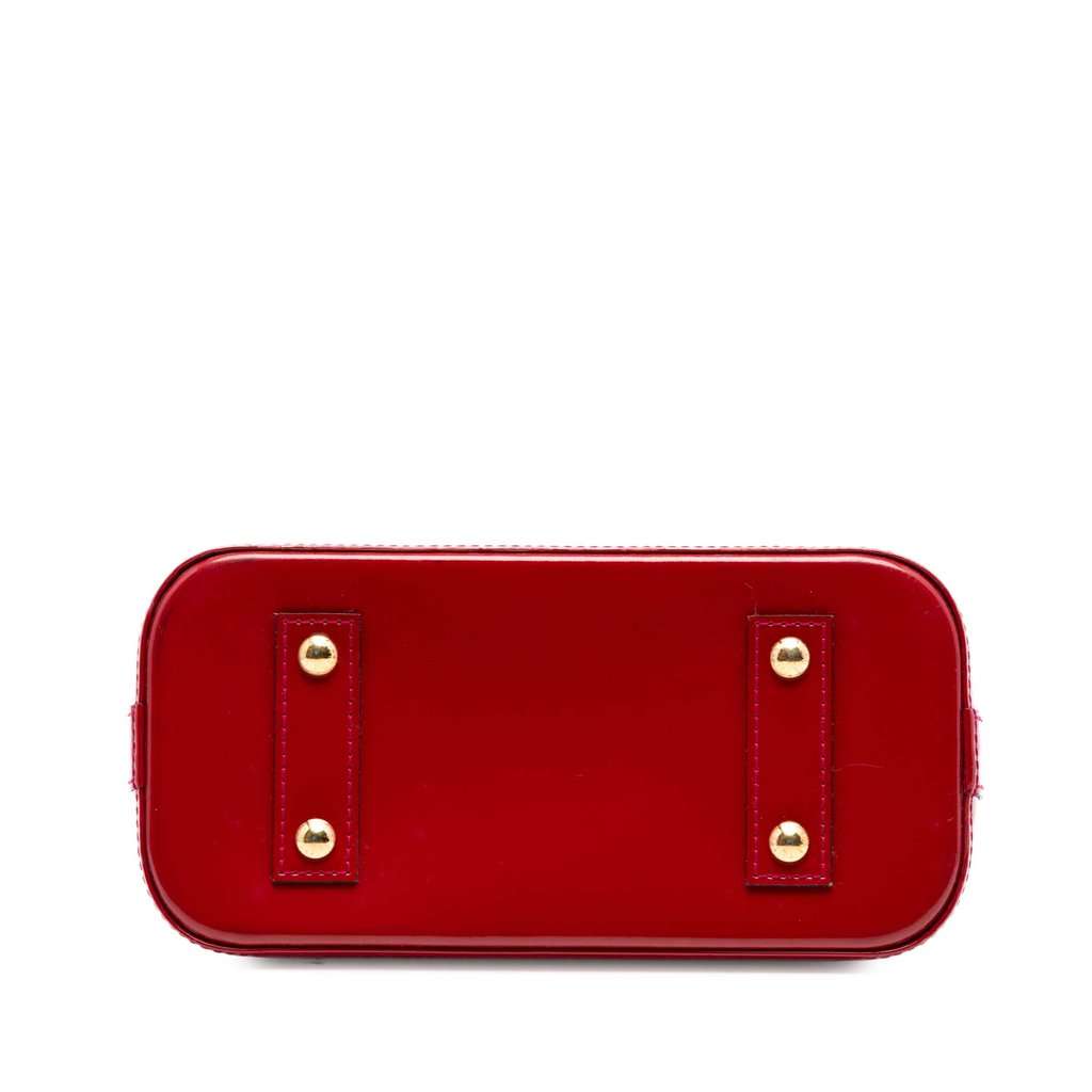 Louis Vuitton Monogram Vernis Alma BB Red Leather Very good - Inside View