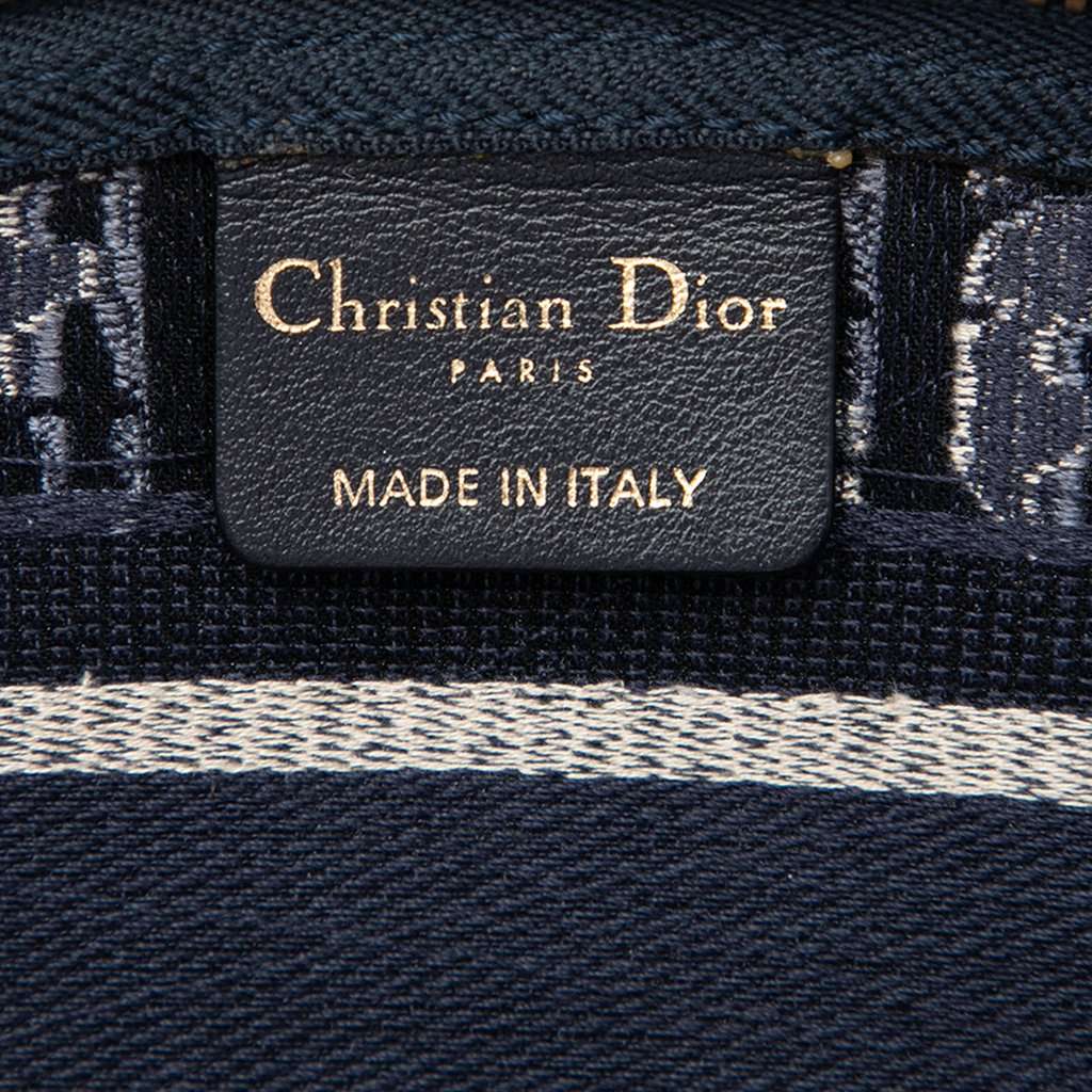 Dior Oblique Embroidered Velvet Cosmetic Pouch Blue Very good - Box View