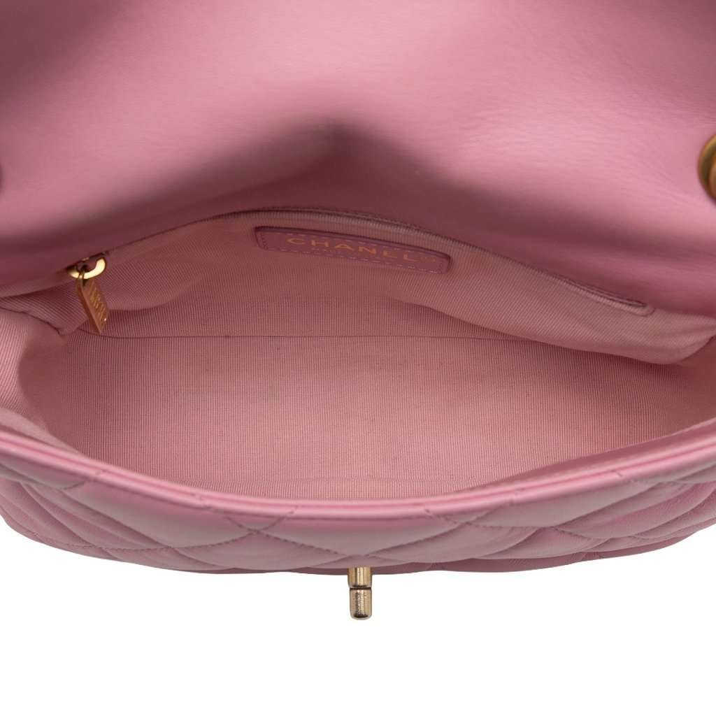 Chanel Small Quilted Lambskin Candy Chain Flap Pink Leather Very good - Model View