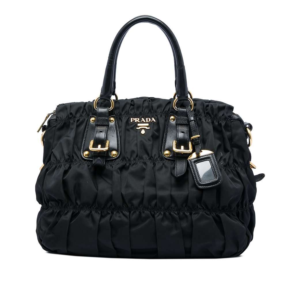 Prada Tessuto Gaufre Satchel Black Very good - Front View