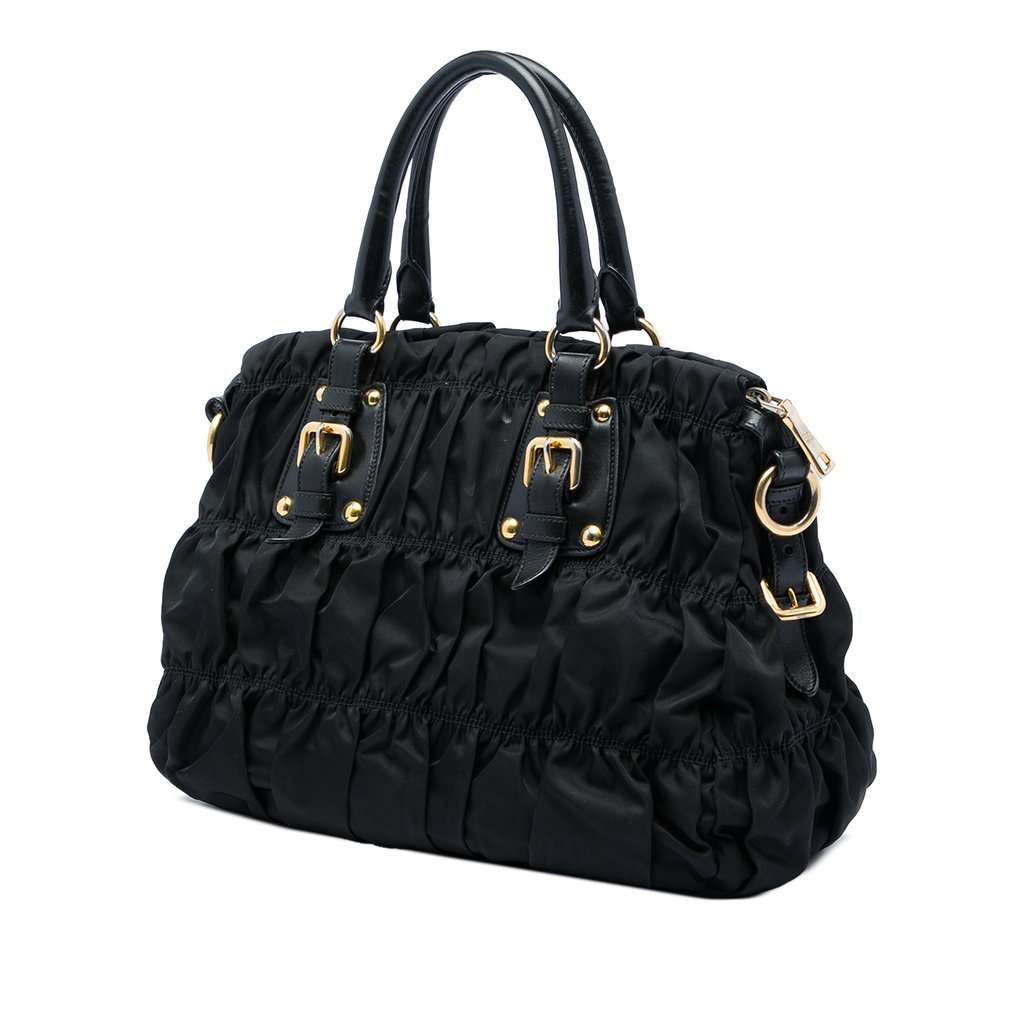 Prada Tessuto Gaufre Satchel Black Very good - Back View