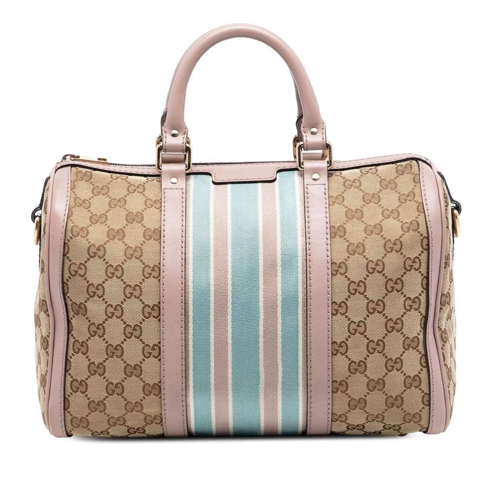 Gucci Medium GG Canvas Web Joy Boston Bag Beige Very good condition - Front View