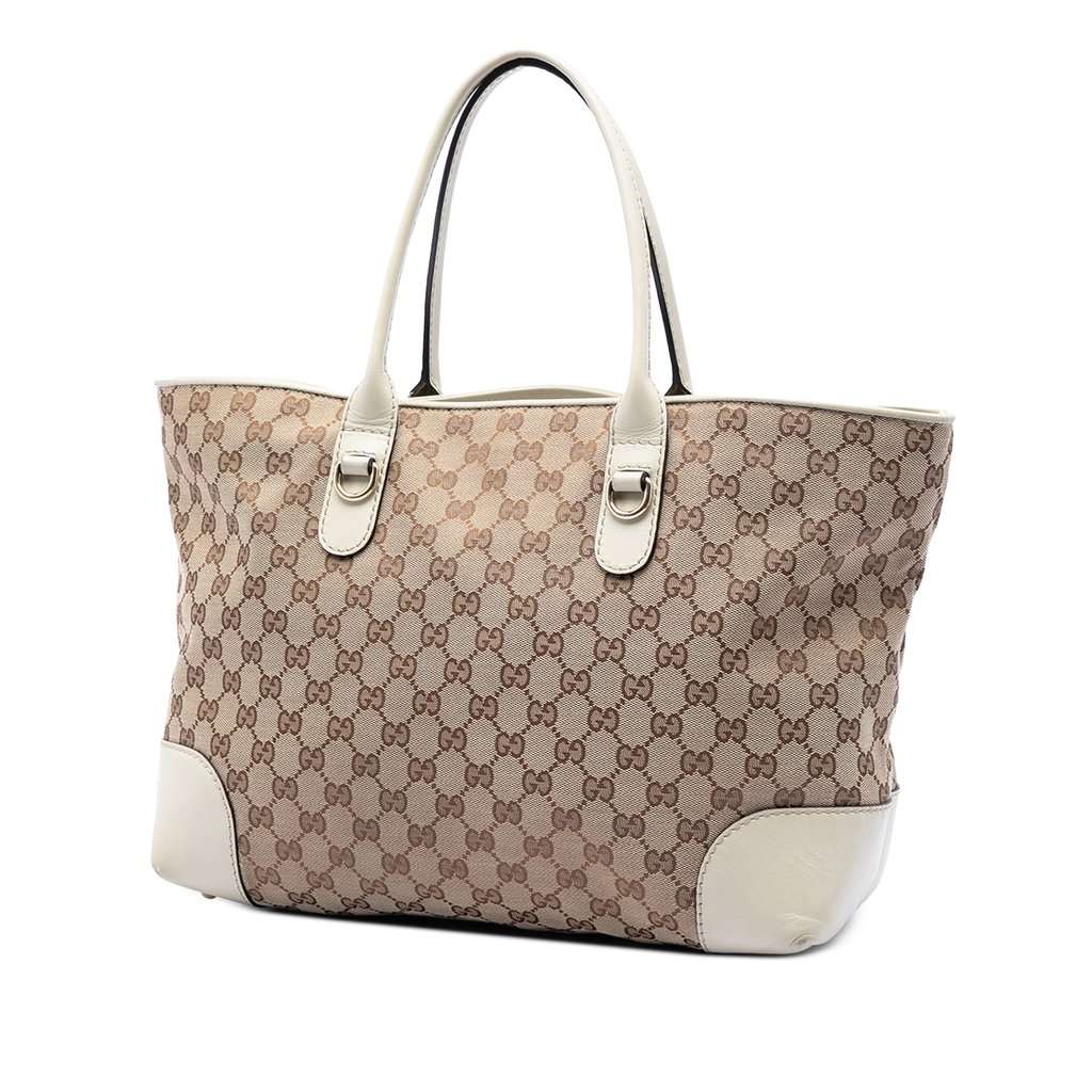 Gucci GG Canvas Heart Bit Tote Beige Very good - Back View