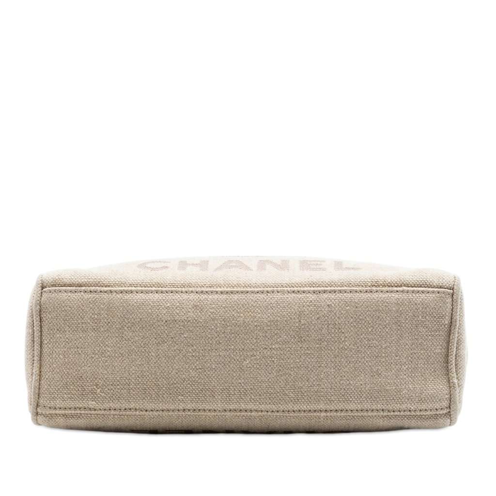Chanel Petite Canvas Shopping Tote Beige Very good - Inside View