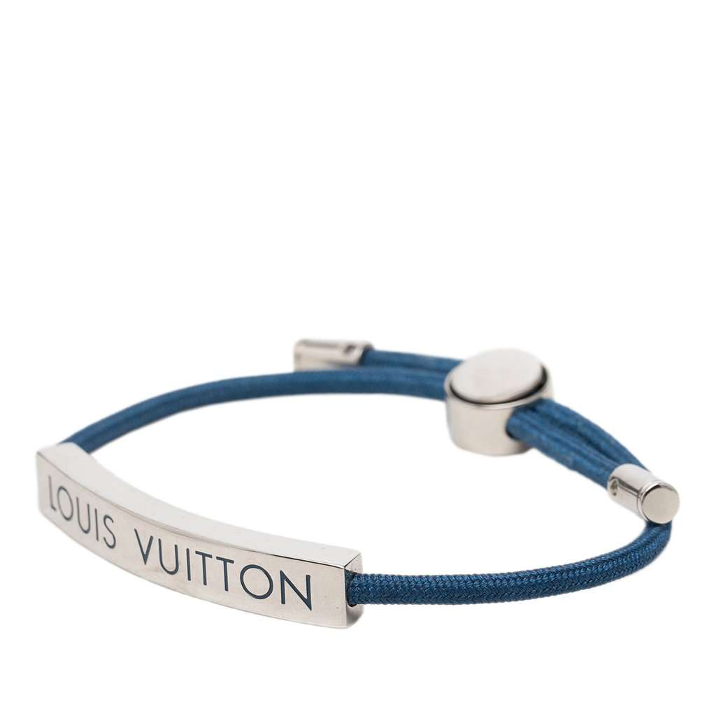 Louis Vuitton Nylon and Brass LV Space Bracelet Blue Very good condition - Back View