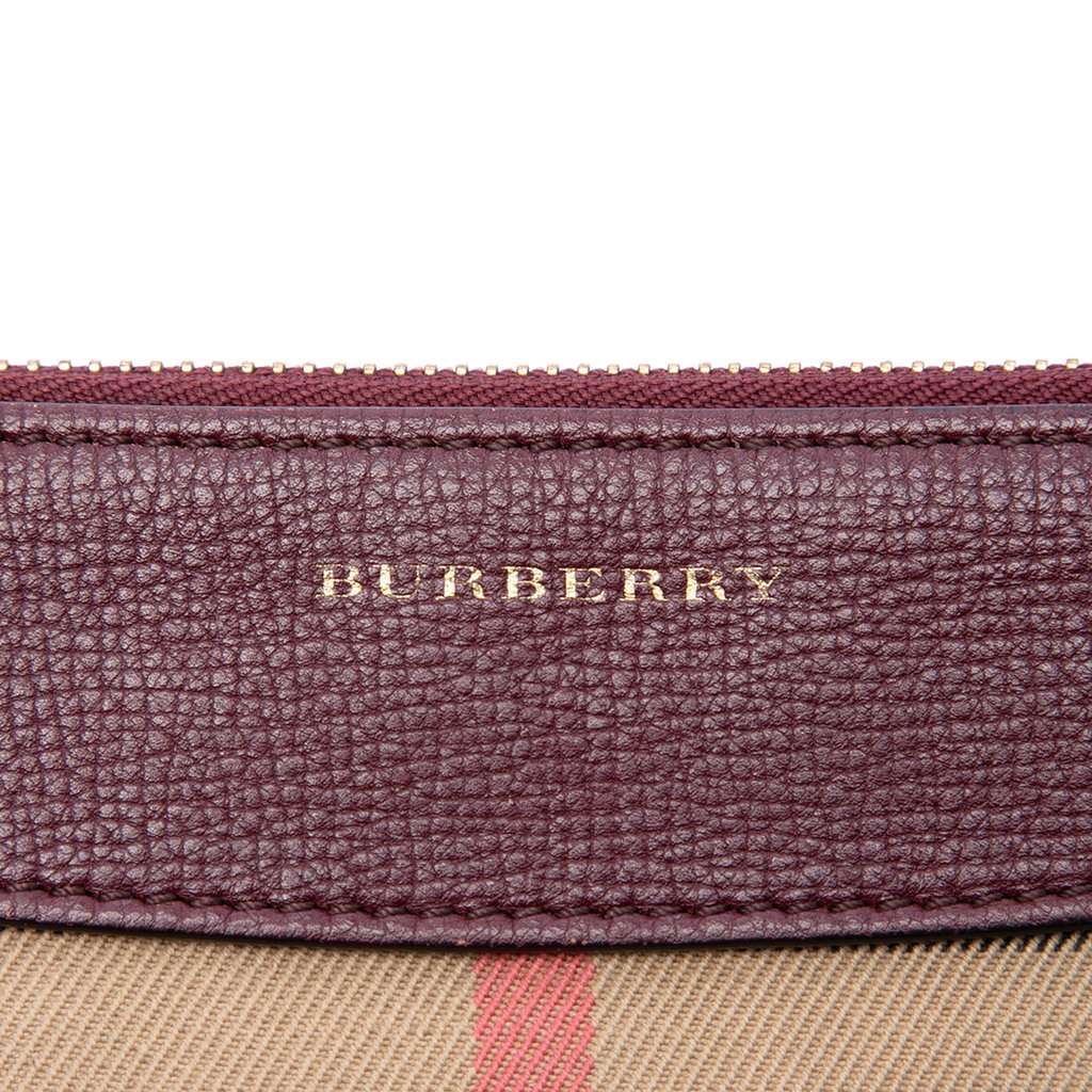 Burberry House Check Canvas Derby Peyton Crossbody Brown Very good - Box View