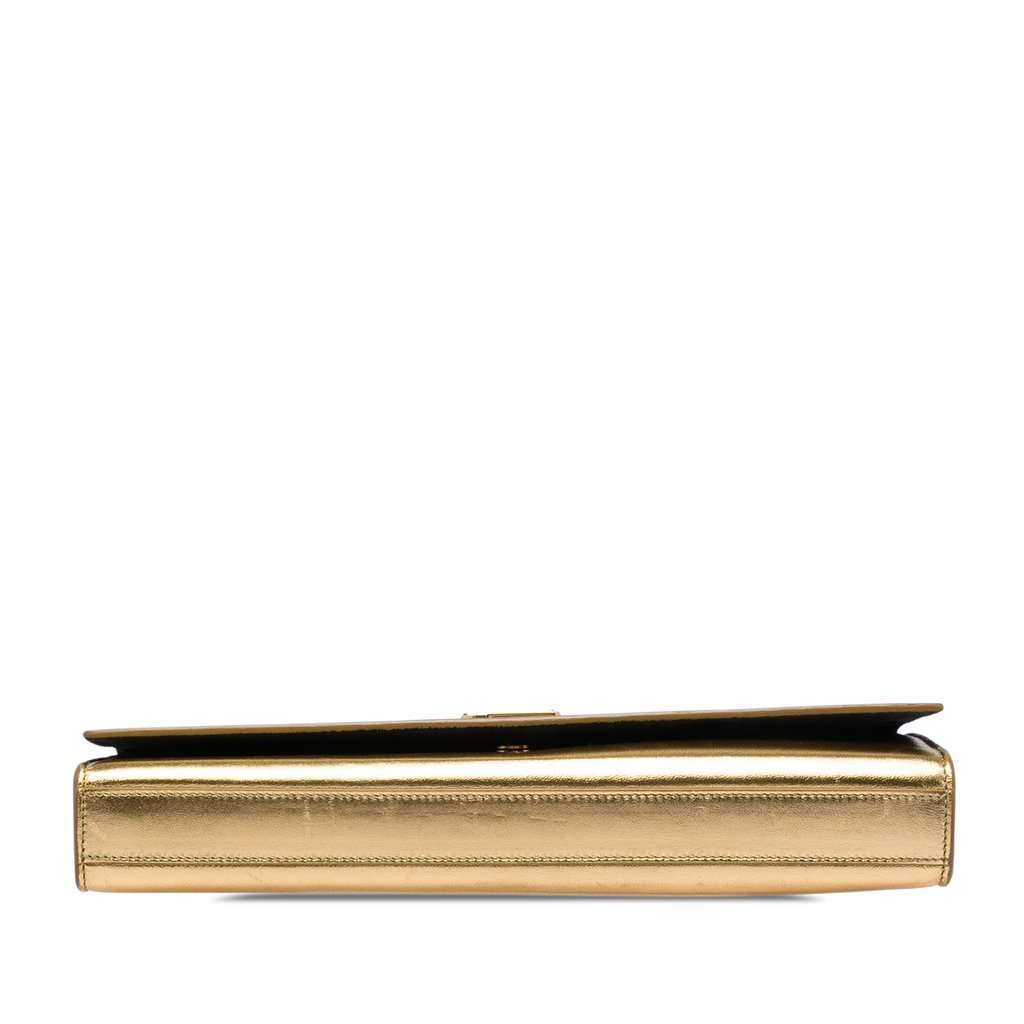 Saint Laurent Metallic Calfskin Cassandre Clutch Gold Leather Very good - Inside View